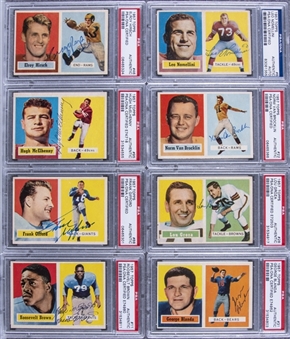 1957 Topps Football Signed Cards PSA/DNA-Graded Collection (14 Different) Including Hall of Famers 